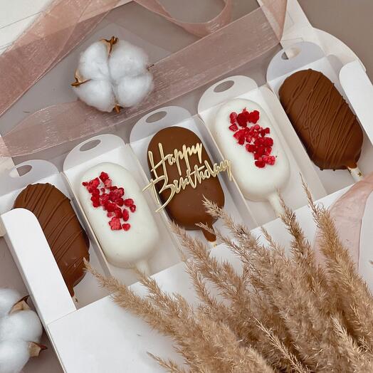 Paleta en chocolate belga / pastel de patata / regalo de cumpleaños