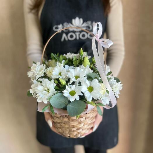Chrysanthemums in a basket