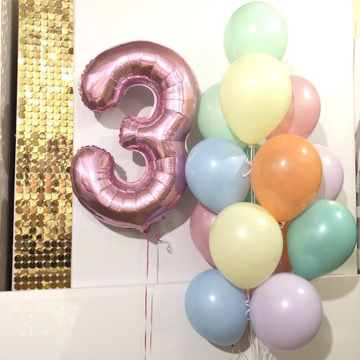 Macaroni balloons for birthday 3 years 16 pcs