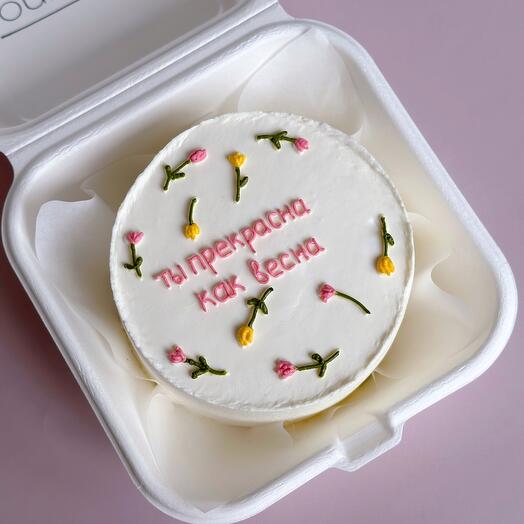 Бенто торт  «ты прекрасна как весна» в подарок на 8 марта