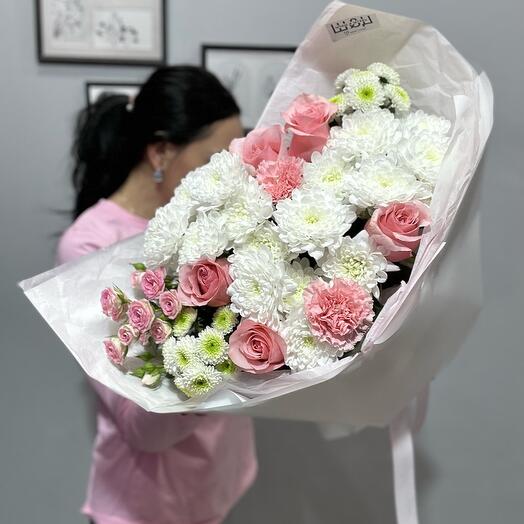 Букет с розовыми розами 💗