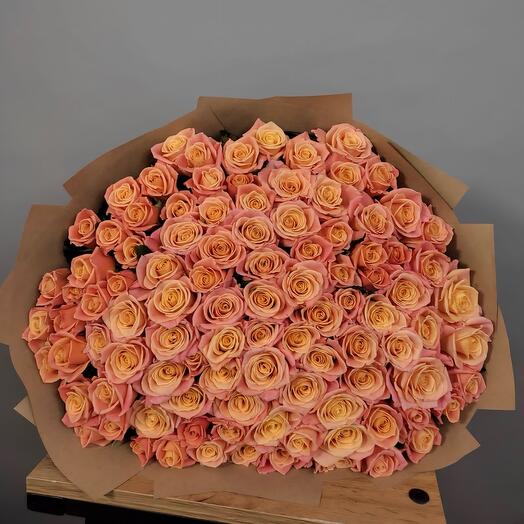 Букет  из 101 розы Мисс Пигги 60 см