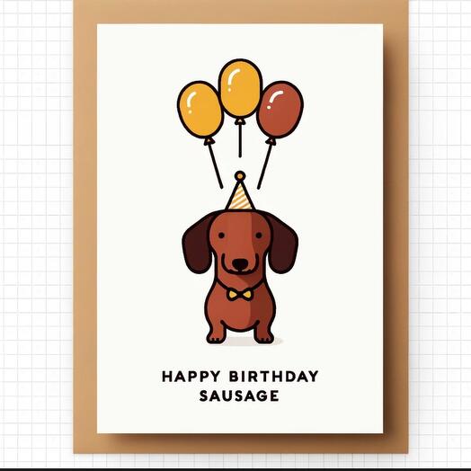 Postcard «Happy Birthday sausage»