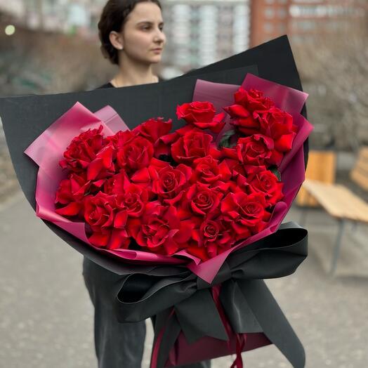 Bouquet with a giant bow "Flame of Love"