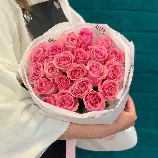 Скидка 15% 🌸 Нежный букет из 21 розы с доставкой по Новокузнецку🤍
