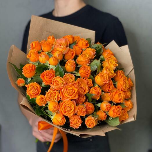 25 Orange Spray Roses