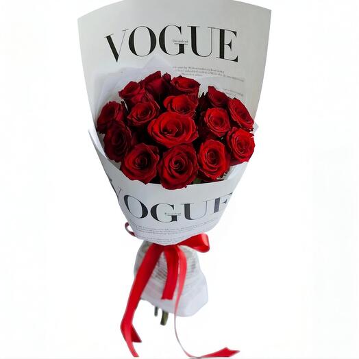 Bouquet of Fresh red Roses Wogue