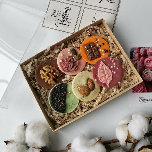 Conjunto de mediantes de 6 tipos de delicioso chocolate belga