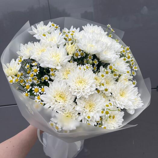 Хризантема с ромашками