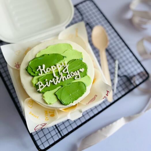 Бенто-торт happy birthday с мазками