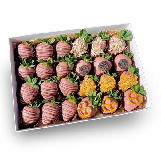 Pink Two Dozen Chocolate Strawberry Hamper