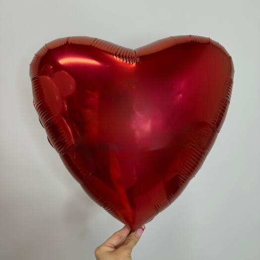 Фольгированный воздушный гелиевый шар в виде сердце 46 см
