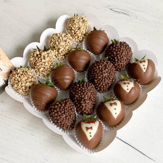 Клубника в шоколаде 16шт «джентельмен»