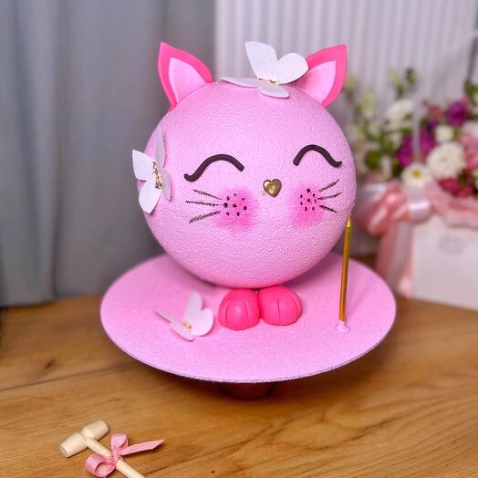 Торт детский бомба в виде кошечки