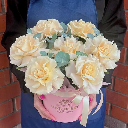French roses in a box