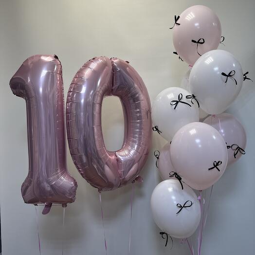 Набор из 8 латексных шаров и цифр