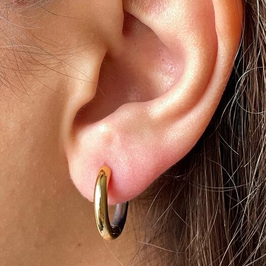 Bicolor round earrings
