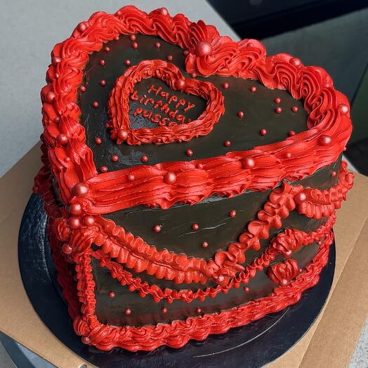 Торт в виде сердца в стиле Ламбет 💋