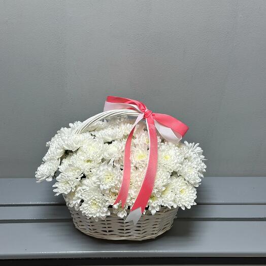 Композиция 116 Корзина с Хризантемами