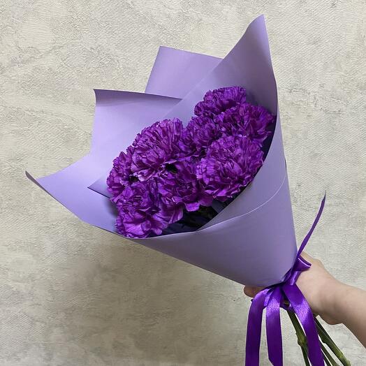 Черничный монобукет из лунных гвоздик