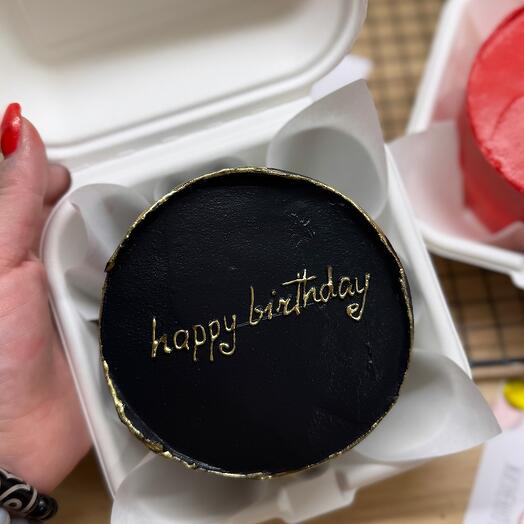 Черный бенто торт happy birthday