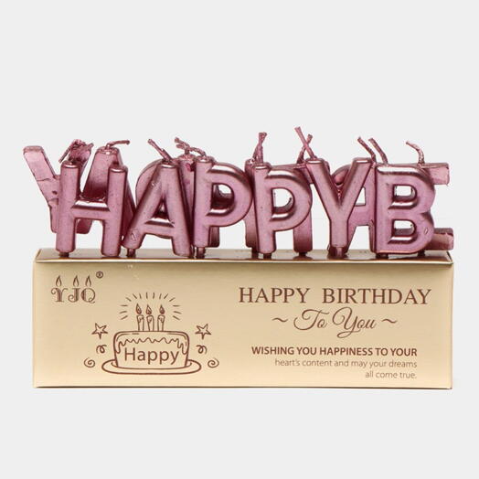 Набор свечей С ДНЕМ РОЖДЕНИЯ розовый 13 шт. Cake candles HAPPY BIRTHDAY pink 13 pcs