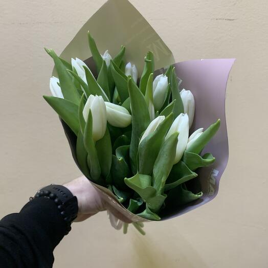 Белые тюльпаны 8 марта