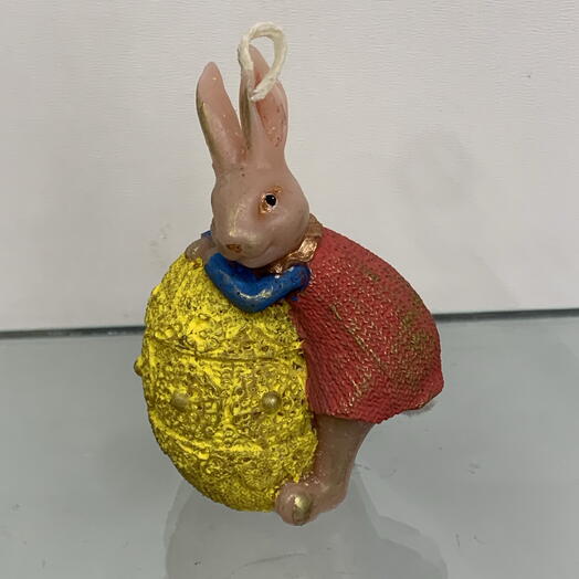 Handmade candle rabbit with yellow egg