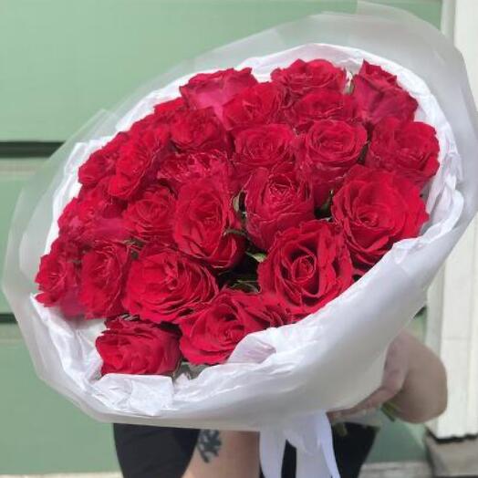 Малиновая Роза 25 шт ( моно 185)
