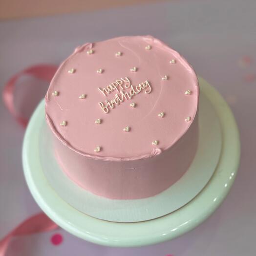 Торт на день рождения девушке розовый Happy birthday