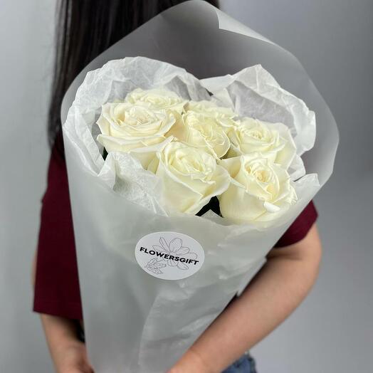 🌹 Букет от Flowersgift из 7 белых роз ▪️ 6