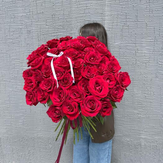 51 голландских роз 85см