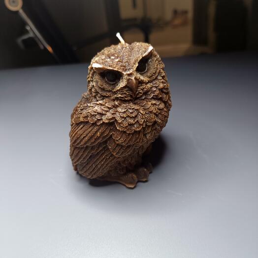 Свеча сова ( коричневая)