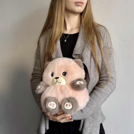 Плюшевый мишка-кругляш, розовый