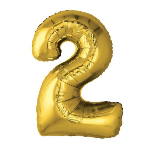 Шар цифра 2 золото