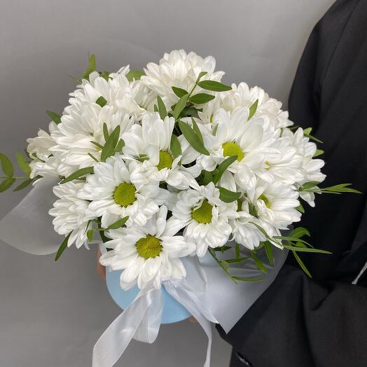 Мини бокс с кустовой хризантемой