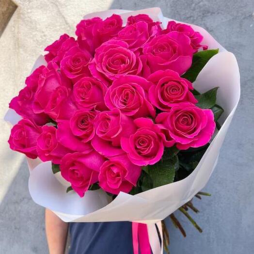 Букет из 25 розовых роз Эквадор Пинк Флойд 60 см