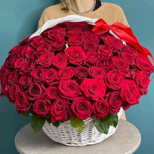 🌹️Шикарнейшая корзина из 101 красной розы️🌹