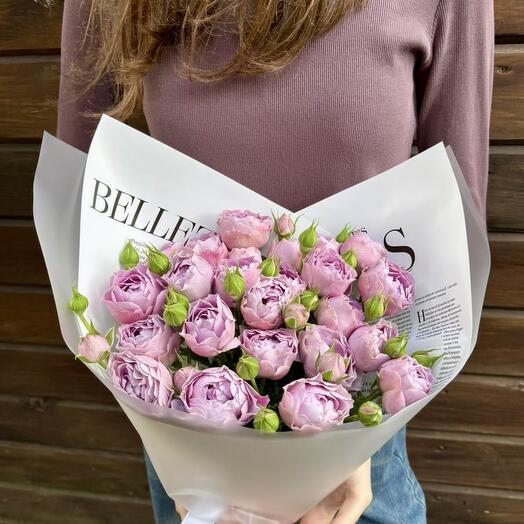 Букет пионовидных кустовых роз Lavender Bubbles