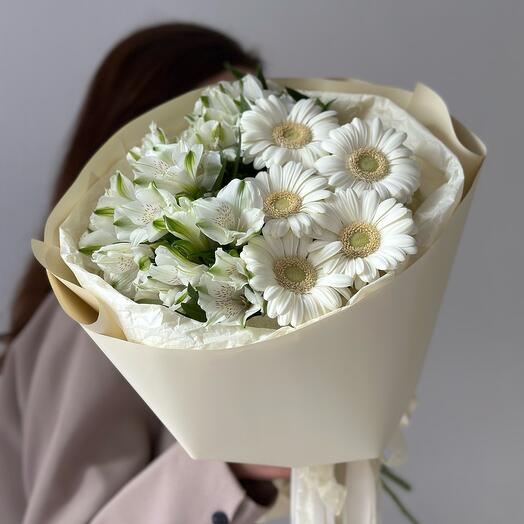 Дуо букет с герберой и альстомерией