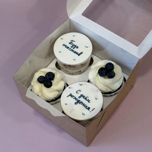 Набор трайфлы с капкейками на день рождения