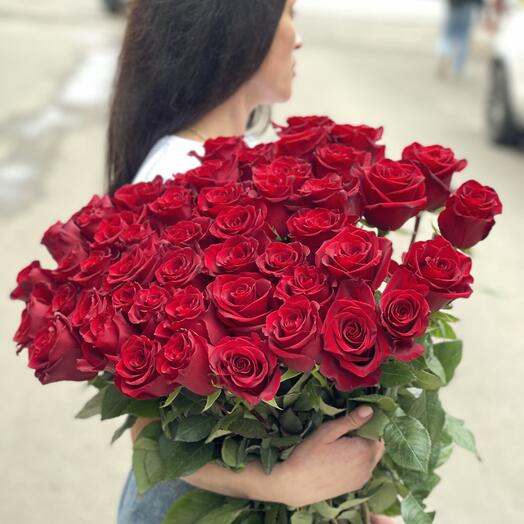 Красные розы ЭКВАДОР 70 см