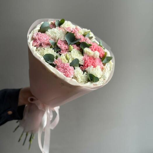 Микс с диантусами и лизиантусом