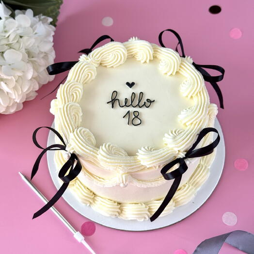 Торт в стиле Ламбет с бантиками Hello 18