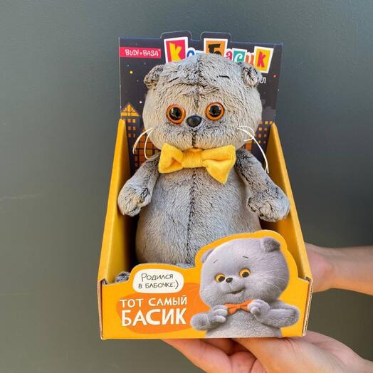 Игрушка мягкая Кот Басик с бантом