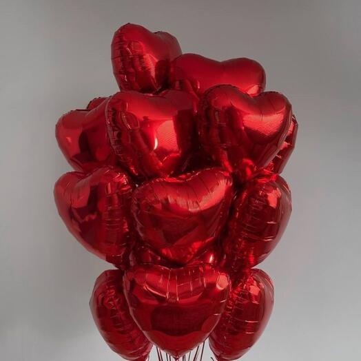 20 сердец с гелием