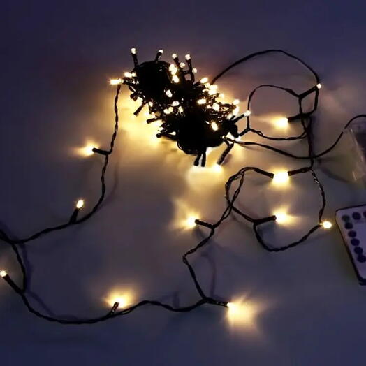 Электрогирлянда нить "Живые огоньки", 120 теплых белых LED-огней, 12 м, пров