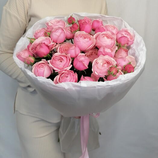 💖Нежный букет с пионовидными розами