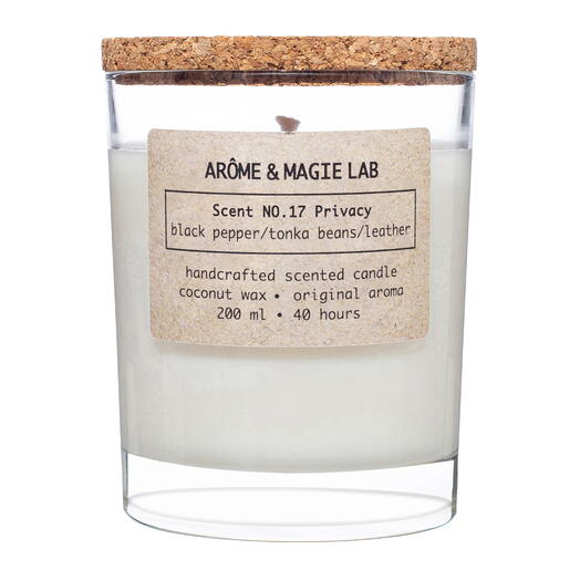Свеча Scent NO.17 Privacy (Черный перец и Кожа) АROME MAGIE LAB ароматическая, 200 мл, кокосовый воск