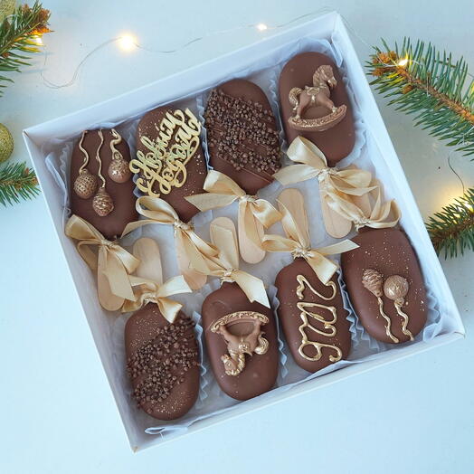 Набор пирожных картошка-эскимо "С новым годом!"